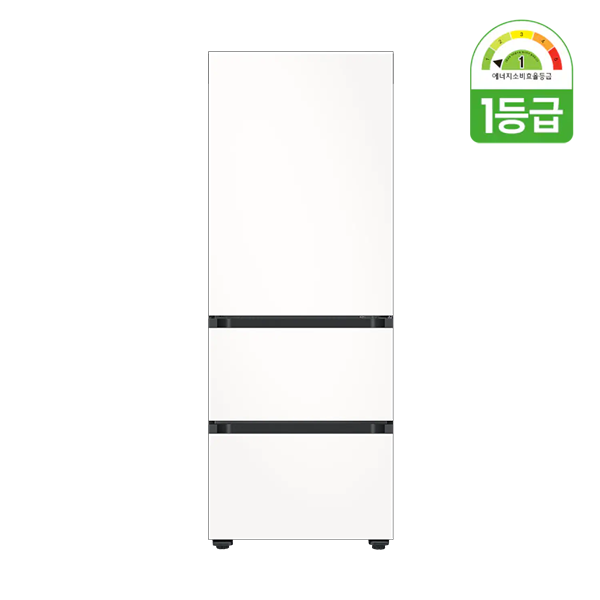 비스포크 김치플러스 3도어 1등급 키친핏 313L 에센셜 화이트 김치냉장고